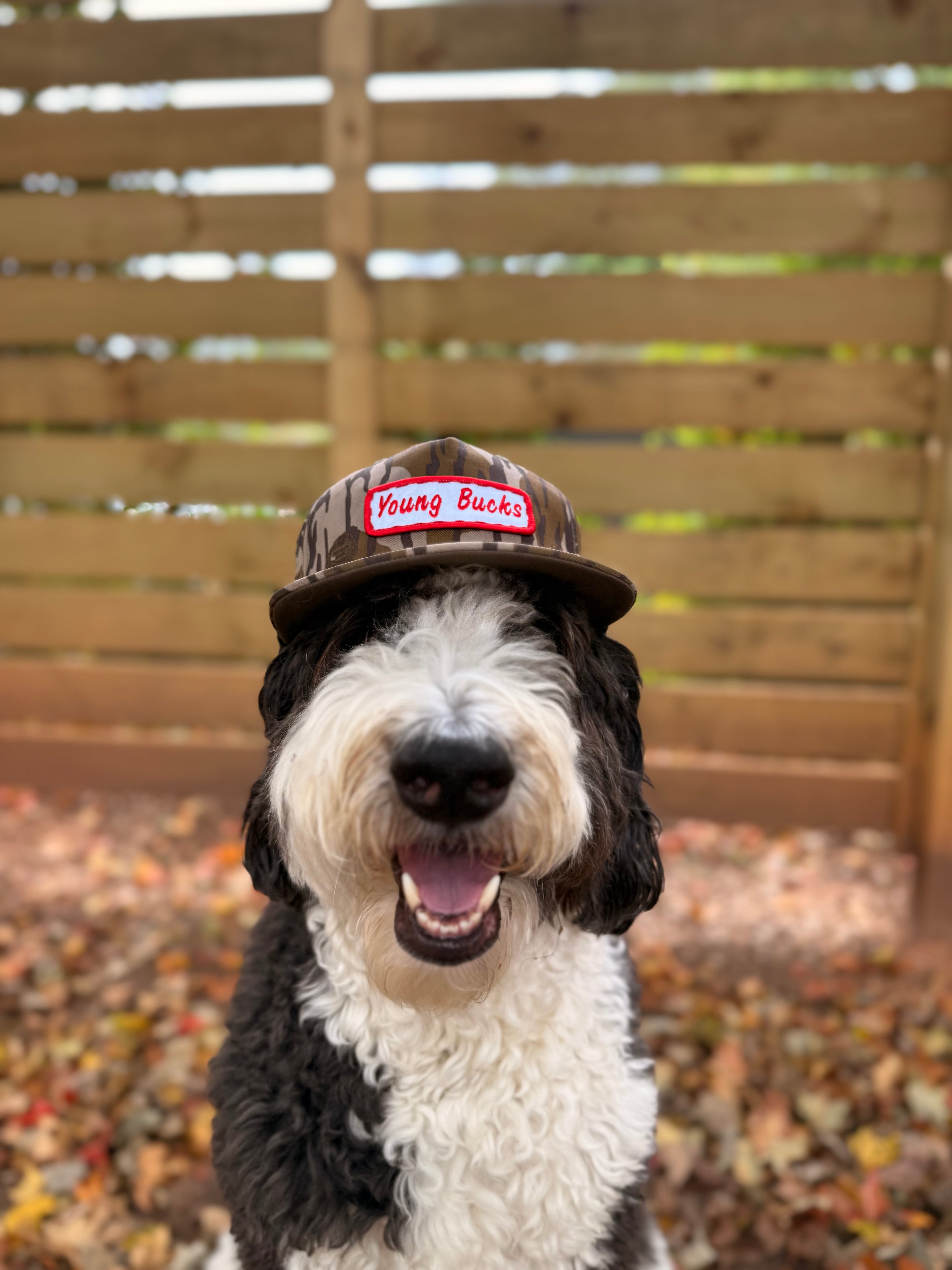 Classic Camo – Richardson 256 Five-Panel Hat (Hand-Sewn Young Bucks Patch)